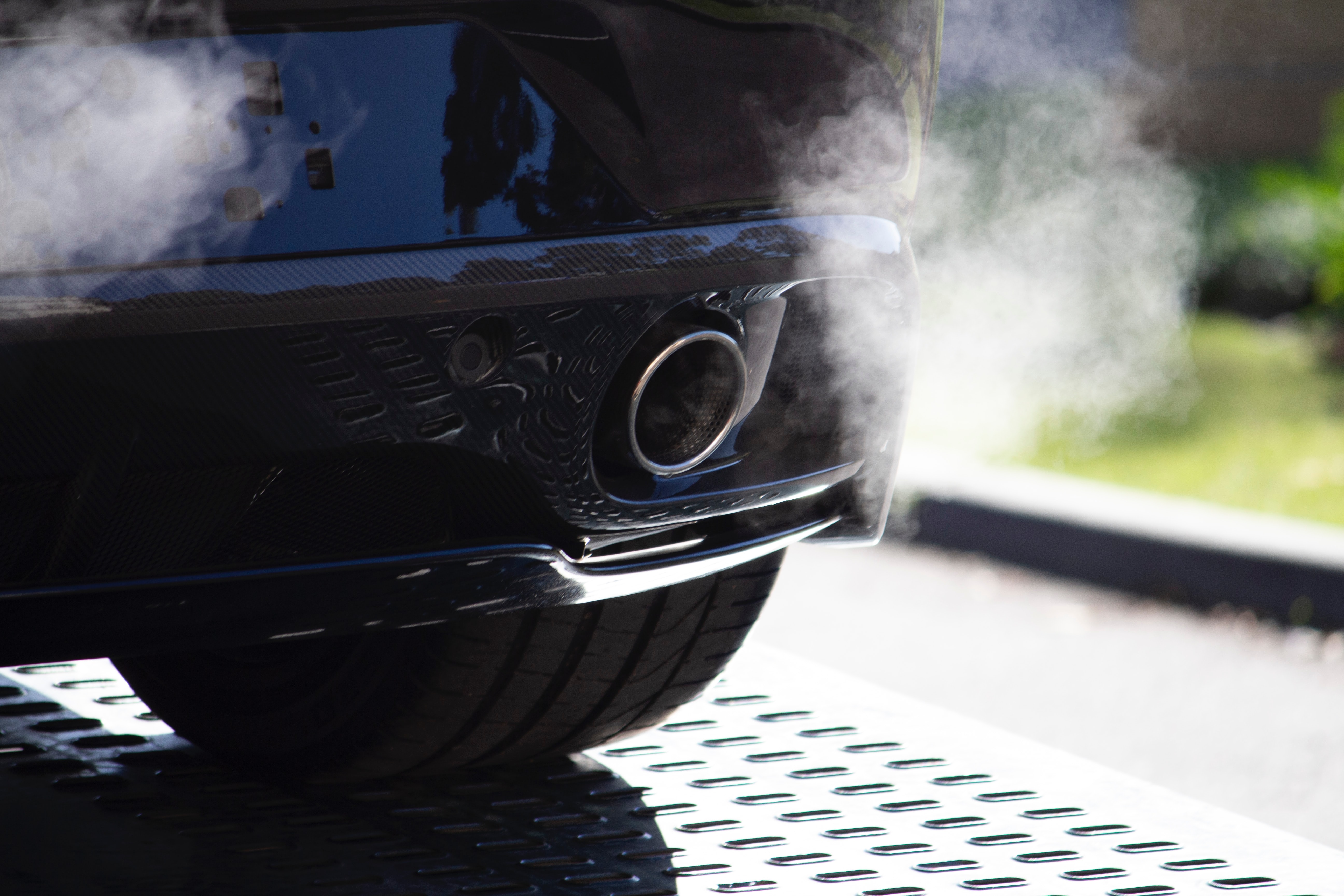 Car letting off emissions